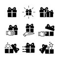 Gift box icons collection isolated on white vector image Royalty Free Stock Photo