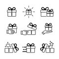 Gift box icons collection isolated on white vector image Royalty Free Stock Photo