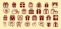 Gift box icons collection vector illustrations. Royalty Free Stock Photo