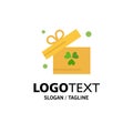 Gift, Box, Ireland Business Logo Template. Flat Color