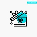 Gift, Box, Ireland turquoise highlight circle point Vector icon