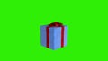 Gift box jiggling to release a virtual product, loop, Green Screen, stock footage