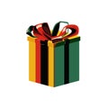 gift box on kwanzaa illustration on a white background hand-drawn