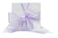 Gift box with large purple ribbon