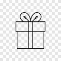 Gift box line icon. Birthday present icon