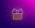 Gift box line icon. Present sign. Vector Royalty Free Stock Photo