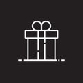 Gift box line icon, outline vector logo illustration, linear pic Royalty Free Stock Photo