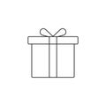 Gift box line icon, outline vector logo illustration, linear pic Royalty Free Stock Photo