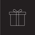 Gift box line icon, outline vector logo illustration, linear pic Royalty Free Stock Photo