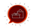 Gift box line icon. Present sign. Vector Royalty Free Stock Photo