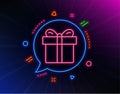 Gift box line icon. Present sign. Vector Royalty Free Stock Photo