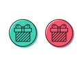 Gift box line icon. Present sign. Vector Royalty Free Stock Photo