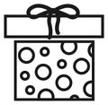 Gift box line icon. Present symbol. Celebration sign Royalty Free Stock Photo