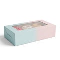 Gift Box with Macarons and Cupcakes Inside Royalty Free Stock Photo
