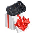 Gift box with Mini Wireless Bluetooth Keyboard, 3D rendering