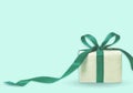 Gift box against bokeh background. Holiday present. Festive gift Royalty Free Stock Photo