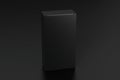 Gift box mock up: tall, flat and wide black box on BBB background. View above