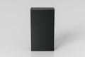 Gift box mock up: tall, flat and wide black box on white background. View above