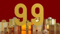 The Gift box and Number for 9.9 promotion or business concept 3d Rendering Royalty Free Stock Photo