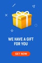 Gift box open explosive present vector illustration. Open gift box banner background