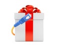 Gift box with optic cable Royalty Free Stock Photo