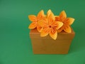 Gift box and origami flowers