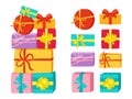 Gift Box pile birthday party set stack present Royalty Free Stock Photo