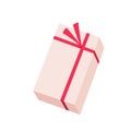 Gift box with a pink bow. Isolated on white background.