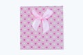 Gift Box pink color on White background,Clipping path