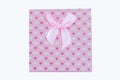 Gift Box pink color on White background,Clipping path Royalty Free Stock Photo