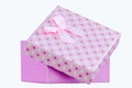 Gift Box pink color on White background,Clipping path Royalty Free Stock Photo