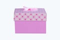 Gift Box pink color on White background,Clipping path