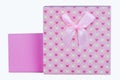 Gift Box pink color on White background,Clipping path