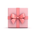 Gift box or pink pastel color present box with pink ribbon and bow isolated on white background Royalty Free Stock Photo