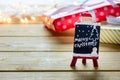 Gift Box Present and decorate on a wooden table