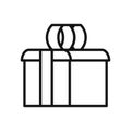 Gift Box Present Icon Black And White Illustration Royalty Free Stock Photo