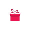 Gift box present icon logo design vector template Royalty Free Stock Photo