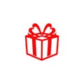 Gift box present icon logo design vector template Royalty Free Stock Photo