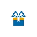 Gift box present icon logo design vector template Royalty Free Stock Photo
