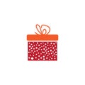 Gift box present icon logo design vector template Royalty Free Stock Photo