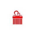 Gift box present icon logo design vector template Royalty Free Stock Photo