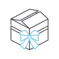 gift box present line icon, outline symbol, vector illustration, concept sign Royalty Free Stock Photo