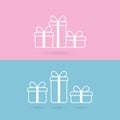 Gift box present vector icon set, greeting surprise design element for birthday, holiday, christmas, easter Royalty Free Stock Photo