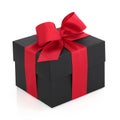 Gift Box with Red Bow Royalty Free Stock Photo