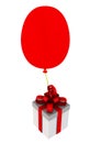 Gift box with a balloon