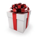 Gift box with red bow