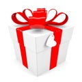 Gift box with red ribbon bow Royalty Free Stock Photo