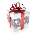 Gift box with red ribbon isolated on white background Royalty Free Stock Photo