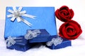 Gift box and red rose