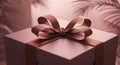 Gift box with ribbon bow presentation concept studio lighting Royalty Free Stock Photo